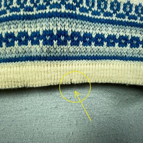 Nordstrikk Cardigan Sweater Mens Large Fair Isle Nordic Knit Wool Norway Vintage - Picture 7 of 7